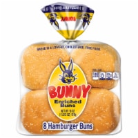 Bunny Bread Sesame Hamburger Buns Enriched White Bread Sesame Seeded Hamburger Buns Perspective: Main