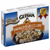 Geisha Fancy Smoked Baby Clams in Cottonseed Oil