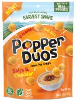Harvest Snaps Popper Duos Salsa & Cheddar Green Pea Crisps Perspective: Main