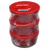 Pyrex Round Storage Containers with Lids - Red Perspective: Main