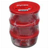 Pyrex Glass Storage Container Round with Red Lid - 1 ct pkg