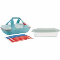 Pyrex Deep Portable Baking Dish with Sage Plastic Cover (4-Piece) 1138983