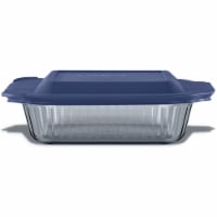 Pyrex Glass 3 qt Baker - Blue Lid Perspective: Main
