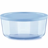 Pyrex Simply Store Collection Round Blue Glass Storage Containers Perspective: Main