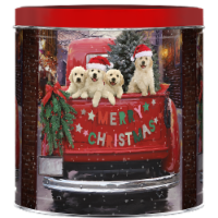 GiftPop Puppies Merry Ride Assorted Popcorn Tin Perspective: Main