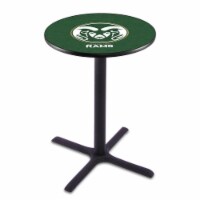L211 Colorado State University 36'' Tall - 36'' Top Pub Table with Black Wrinkle Finish