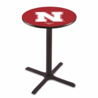 L211 University of Nebraska 36'' Tall - 36'' Top Pub Table with Black Wrinkle Finish