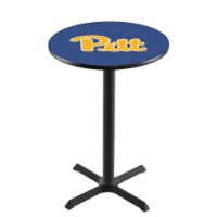 L211 University of Pittsburgh 36'' Tall - 36'' Top Pub Table with Black Wrinkle Finish