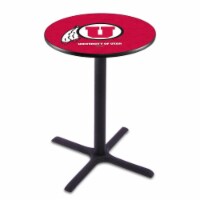 L211 University of Utah 36'' Tall - 36'' Top Pub Table with Black Wrinkle Finish
