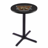 L211 Western Michigan University 36'' Tall - 36'' Top Pub Table with Black Wrinkle Finish
