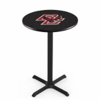 L211 Boston College 42'' Tall - 36'' Top Pub Table with Black Wrinkle Finish