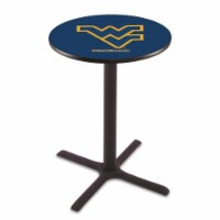 L211 West Virginia University 42'' Tall - 36'' Top Pub Table with Black Wrinkle Finish