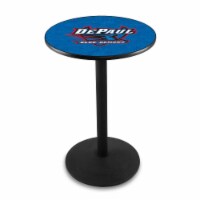 L214 DePaul University 36'' Tall - 36'' Top Pub Table with Black Wrinkle Finish