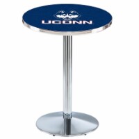 L214 University of Connecticut 36'' Tall - 36'' Top Pub Table with Chrome Finish