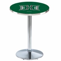L214 University of Hawaii 36'' Tall - 36'' Top Pub Table with Chrome Finish