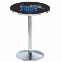 L214 University of Memphis 36'' Tall - 36'' Top Pub Table with Chrome Finish