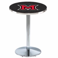L214 Miami University (OH) 36'' Tall - 36'' Top Pub Table with Chrome Finish