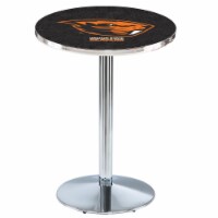 L214 Oregon State University 36'' Tall - 36'' Top Pub Table with Chrome Finish