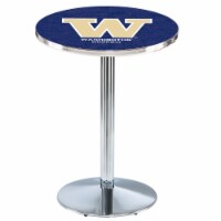 L214 University of Washington 36'' Tall - 36'' Top Pub Table with Chrome Finish