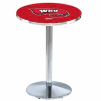 L214 Western Kentucky University 36'' Tall - 36'' Top Pub Table with Chrome Finish