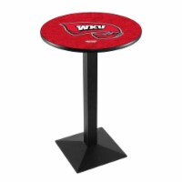 L217 Western Kentucky University 36'' Tall - 36'' Top Pub Table with Black Wrinkle Finish