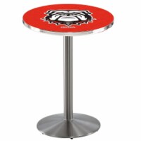 L214 University of Georgia (Bulldog) 36'' Tall - 36'' Top Pub Table with Stainless Finish
