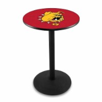 L214 Ferris State University 42'' Tall - 36'' Top Pub Table with Black Wrinkle Finish