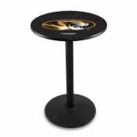 L214 University of Missouri 42'' Tall - 36'' Top Pub Table with Black Wrinkle Finish