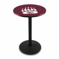 L214 University of Montana 42'' Tall - 36'' Top Pub Table with Black Wrinkle Finish
