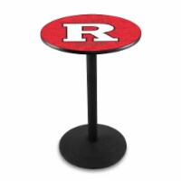 L214 Rutgers 42'' Tall - 36'' Top Pub Table with Black Wrinkle Finish