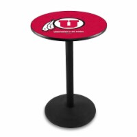 L214 University of Utah 42'' Tall - 36'' Top Pub Table with Black Wrinkle Finish