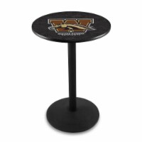 L214 Western Michigan University 42'' Tall - 36'' Top Pub Table with Black Wrinkle Finish