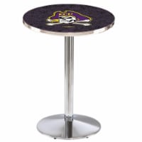 L214 East Carolina University 42'' Tall - 36'' Top Pub Table with Chrome Finish