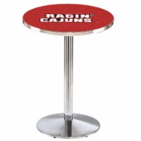 L214 University of Louisiana at Lafayette 42'' Tall - 36'' Top Pub Table with Chrome Finish
