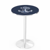 L214 US Naval Academy 42'' Tall - 36'' Top Pub Table with Chrome Finish
