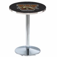 L214 Western Michigan University 42'' Tall - 36'' Top Pub Table with Chrome Finish