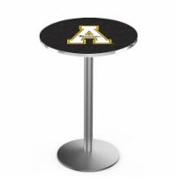 L214 Appalachian State University 42'' Tall - 36'' Top Pub Table with Stainless Finish