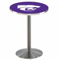L214 Kansas State University 42'' Tall - 36'' Top Pub Table with Stainless Finish