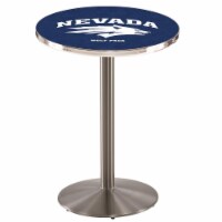 L214 University of Nevada 42'' Tall - 36'' Top Pub Table with Stainless Finish
