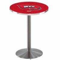 L214 Western Kentucky University 42'' Tall - 36'' Top Pub Table with Stainless Finish