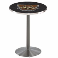 L214 Western Michigan University 42'' Tall - 36'' Top Pub Table with Stainless Finish