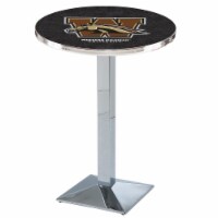 L217 Western Michigan University 36'' Tall - 36'' Top Pub Table with Chrome Finish