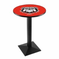 L217 University of Georgia (Bulldog) 42'' Tall - 36'' Top Pub Table with Black Wrinkle Finish