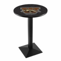 L217 Western Michigan University 42'' Tall - 36'' Top Pub Table with Black Wrinkle Finish