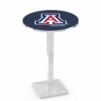L217 University of Arizona 42'' Tall - 36'' Top Pub Table with Chrome Finish