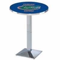 L217 University of Florida 42'' Tall - 36'' Top Pub Table with Chrome Finish
