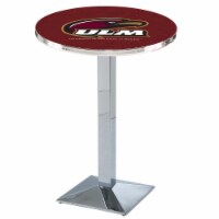 L217 University of Louisiana at Monroe 42'' Tall - 36'' Top Pub Table with Chrome Finish