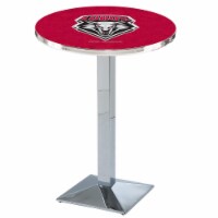 L217 University of New Mexico 42'' Tall - 36'' Top Pub Table with Chrome Finish