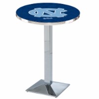 L217 University of North Carolina 42'' Tall - 36'' Top Pub Table with Chrome Finish