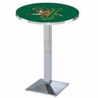 L217 University of Vermont 42'' Tall - 36'' Top Pub Table with Chrome Finish
